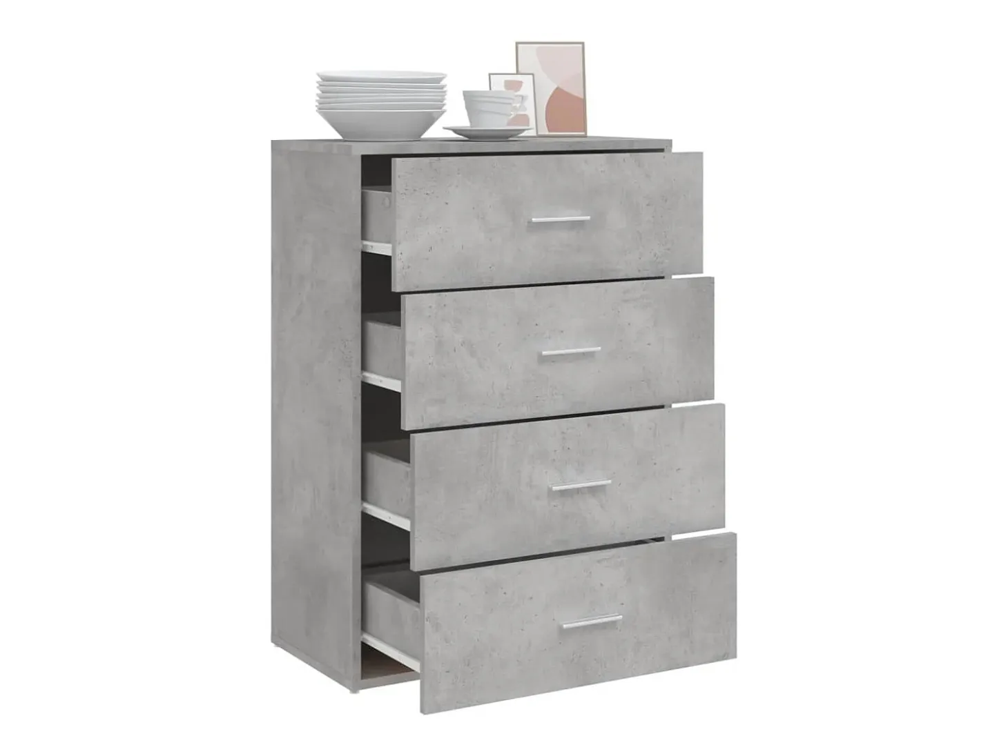 Aparador de madera de ingeniería gris hormigón 60x31x84 cm ES240088