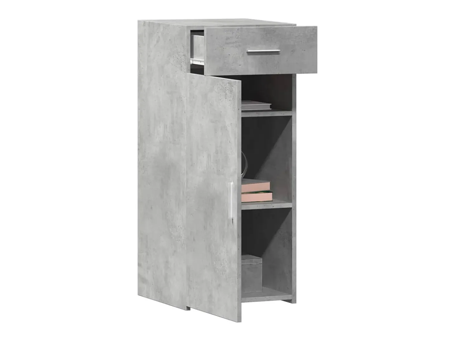 Aparador de madera de ingeniería gris hormigón 40x42,5x93 cm