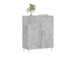 Aparador de madera de ingeniería gris hormigón 69,5x34x90 cm ES92617