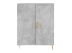 Aparador de madera de ingeniería gris hormigón 69,5x34x90 cm ES92617