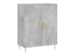 Aparador de madera de ingeniería gris hormigón 69,5x34x90 cm ES92617