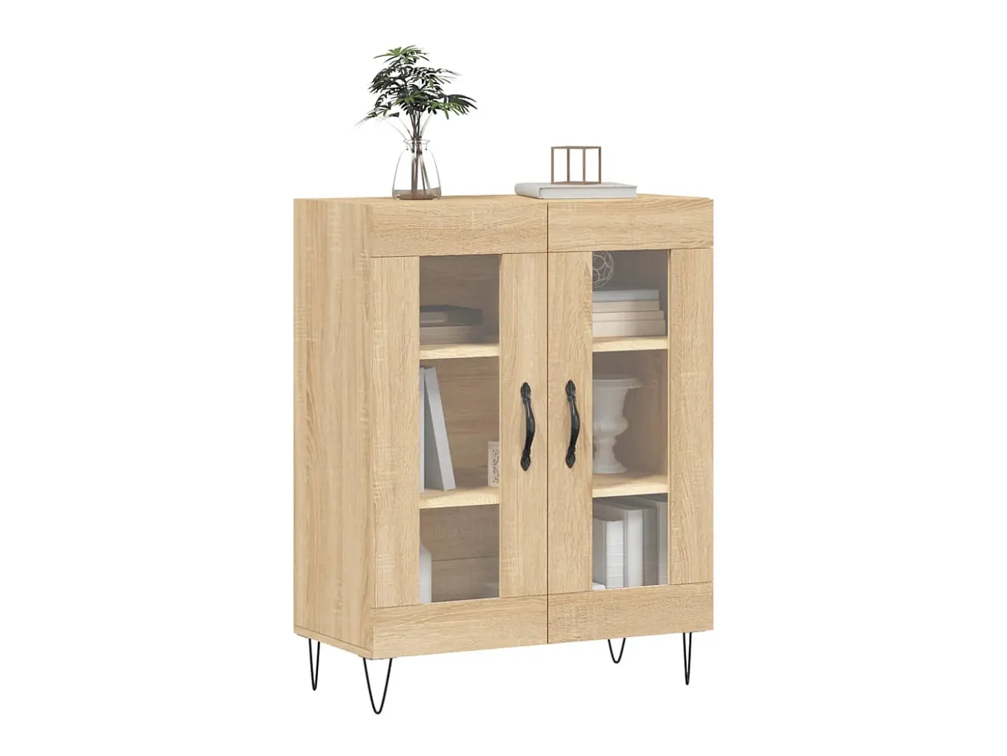 Aparador de madera de ingeniería roble Sonoma 69,5x34x90 cm ES61719