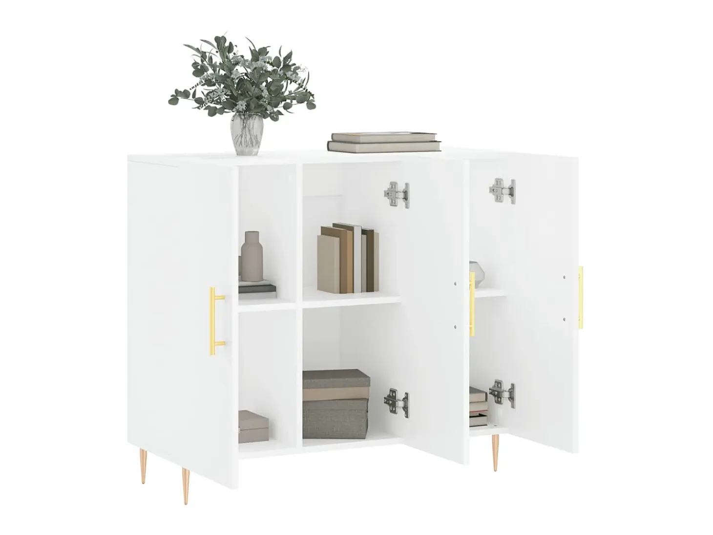 Aparador de madera de ingeniería blanco 90x34x80 cm ES32405