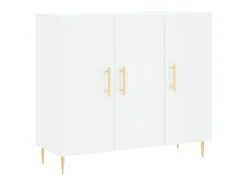 Aparador de madera de ingeniería blanco 90x34x80 cm ES32405