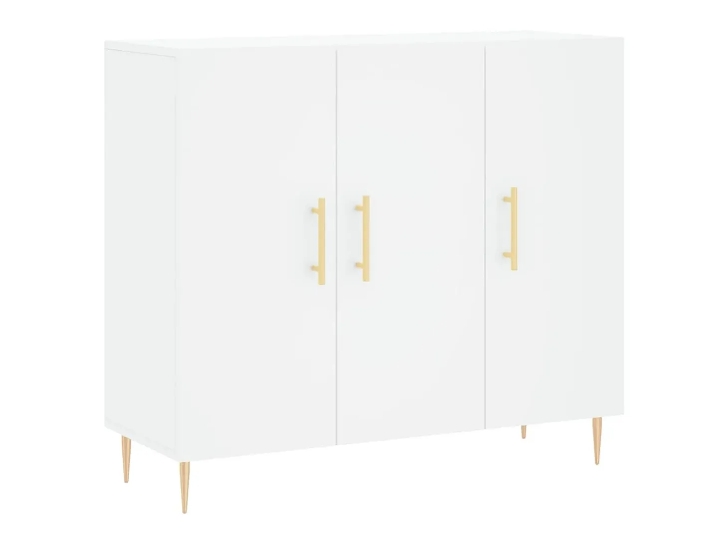 Aparador de madera de ingeniería blanco 90x34x80 cm ES32405