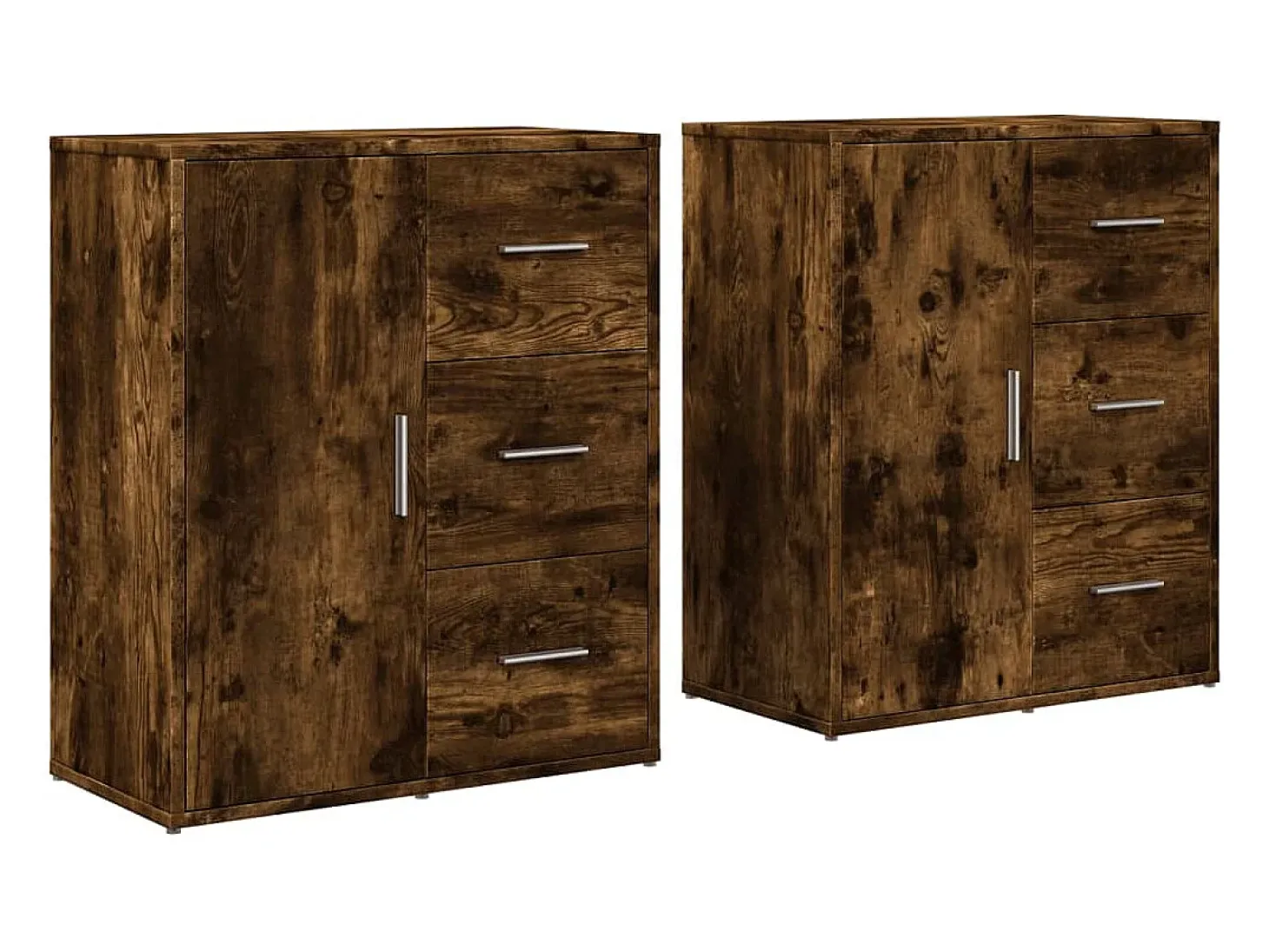 Aparador de madera de ingeniería 2 uds roble ahumado 60x31x70cm ES910021