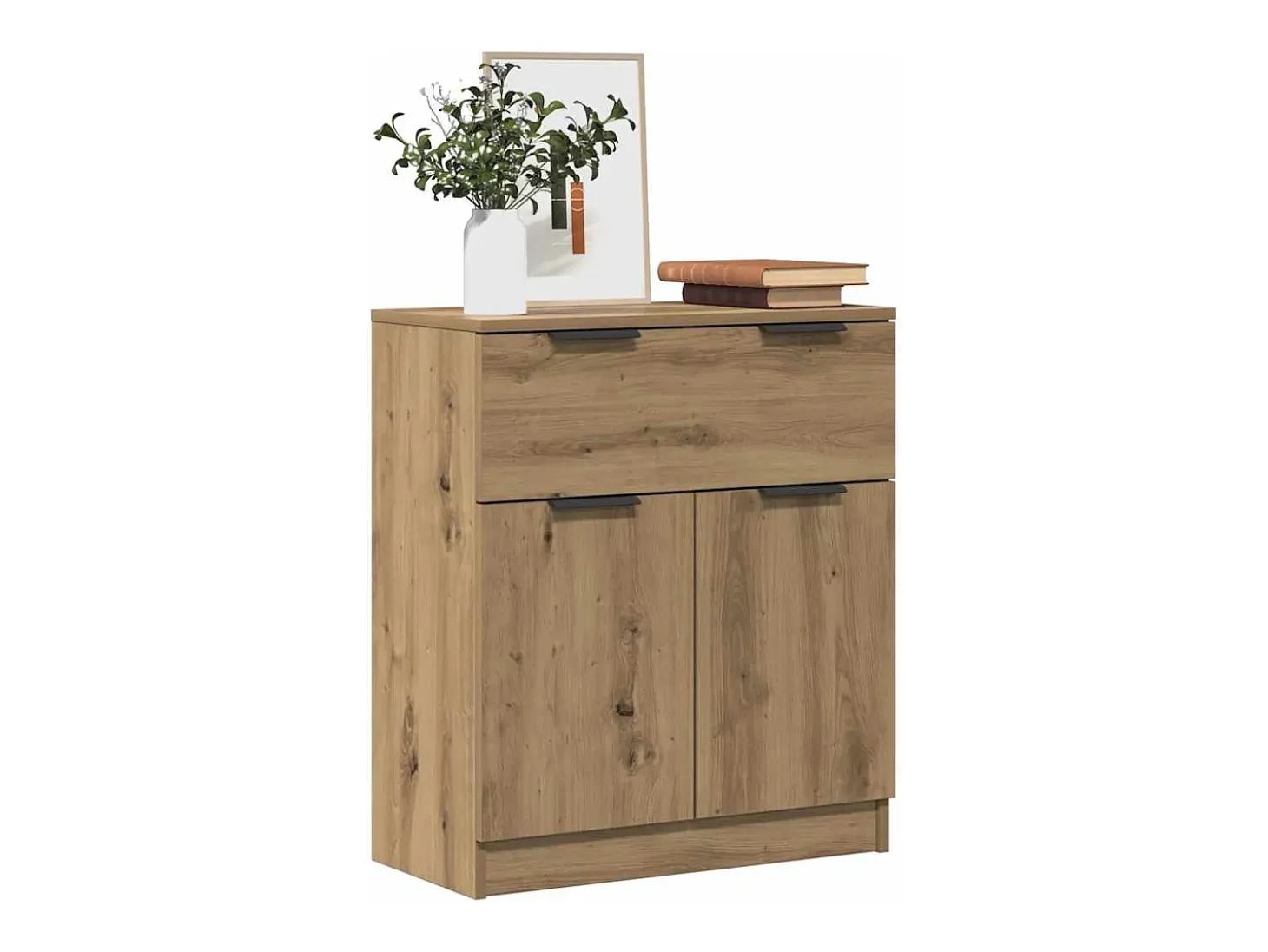 Aparador de madera de ingeniería roble artisan 60x30x70 cm