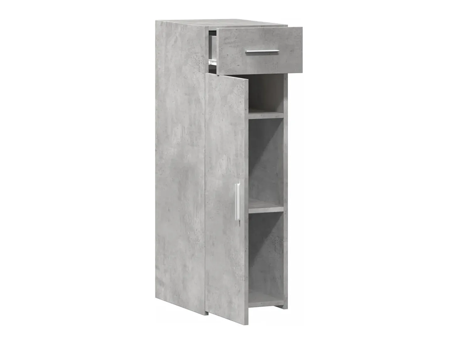 Aparador de madera de ingeniería gris hormigón 30x42,5x93 cm