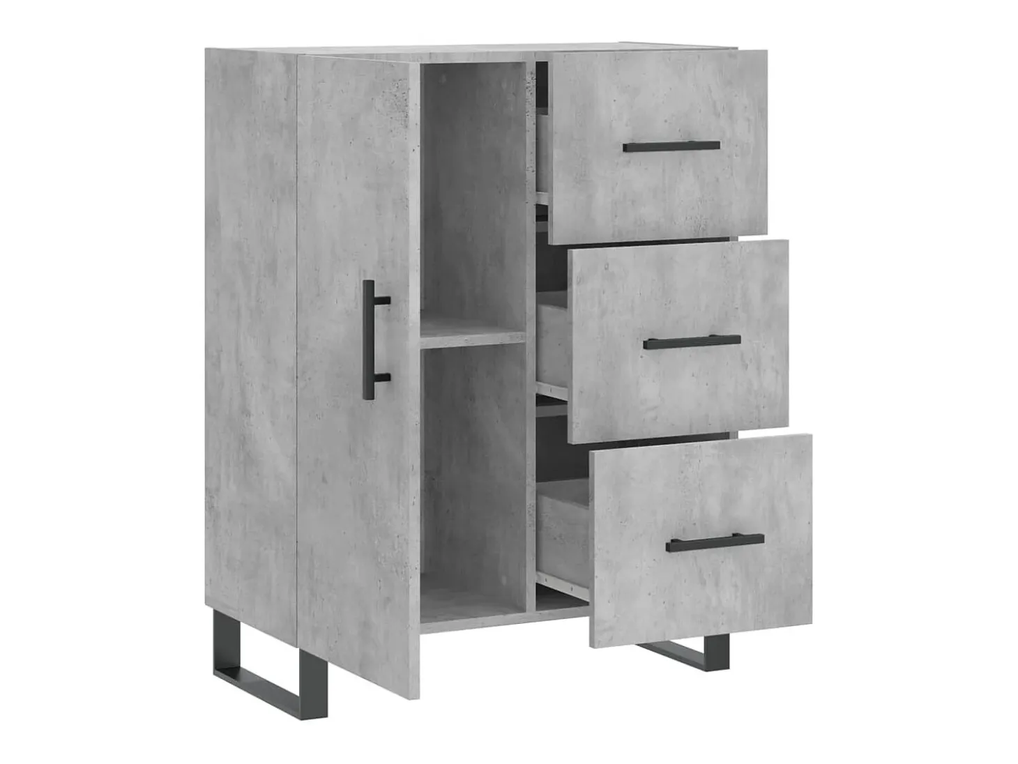 Aparador de madera de ingeniería gris hormigón 69,5x34x90 cm