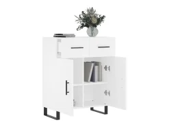 Aparador de madera de ingeniería blanco 69,5x34x90 cm ES48909