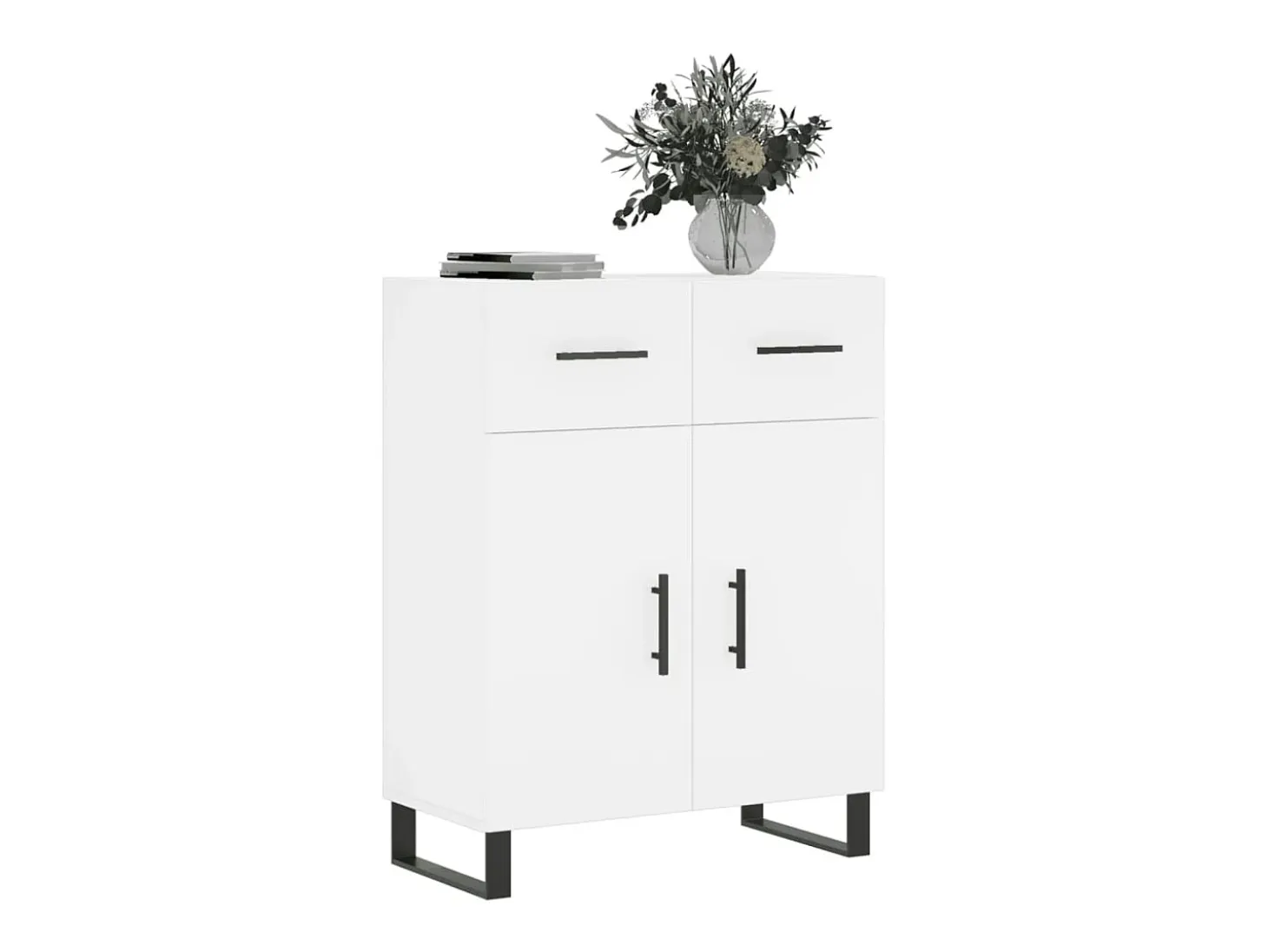 Aparador de madera de ingeniería blanco 69,5x34x90 cm ES48909