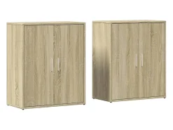 Aparador de madera de ingeniería 2 uds roble Sonoma 60x31x70 cm ES483068