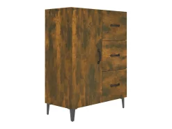 Aparador de madera de ingeniería roble ahumado 69,5x34x90 cm