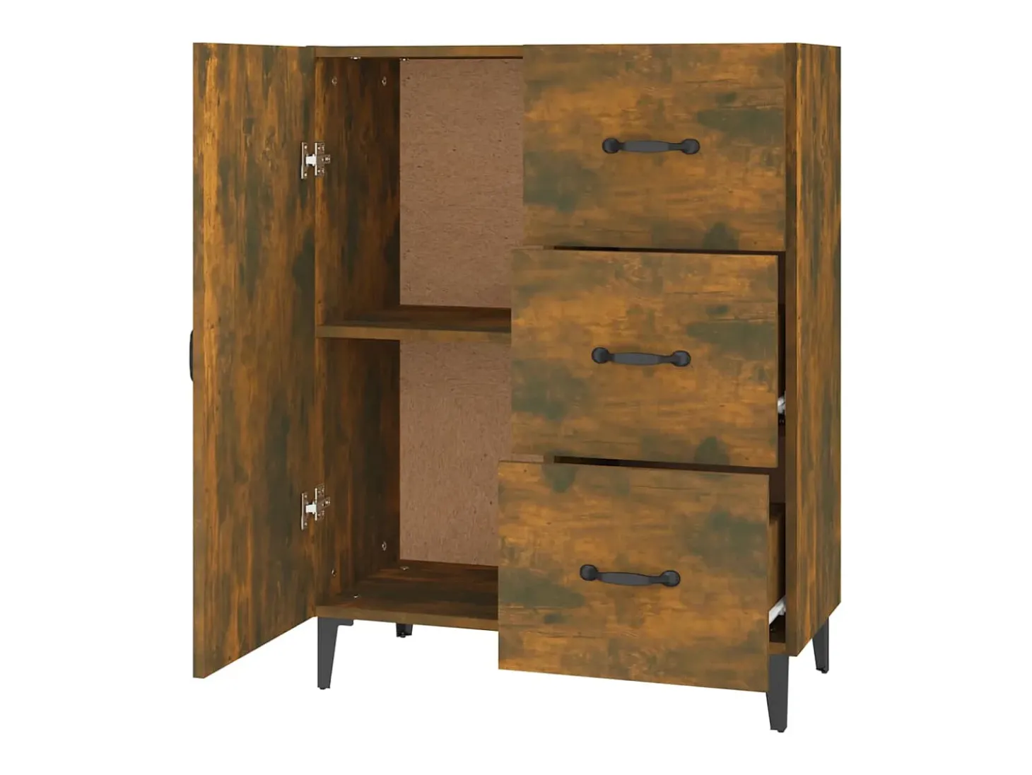 Aparador de madera de ingeniería roble ahumado 69,5x34x90 cm
