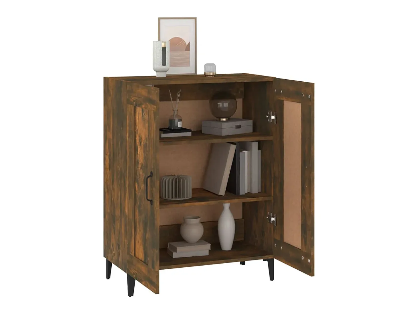 Aparador de madera de ingeniería roble ahumado 69,5x34x90 cm