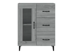 Aparador de madera de ingeniería gris Sonoma 69,5x34x90 cm
