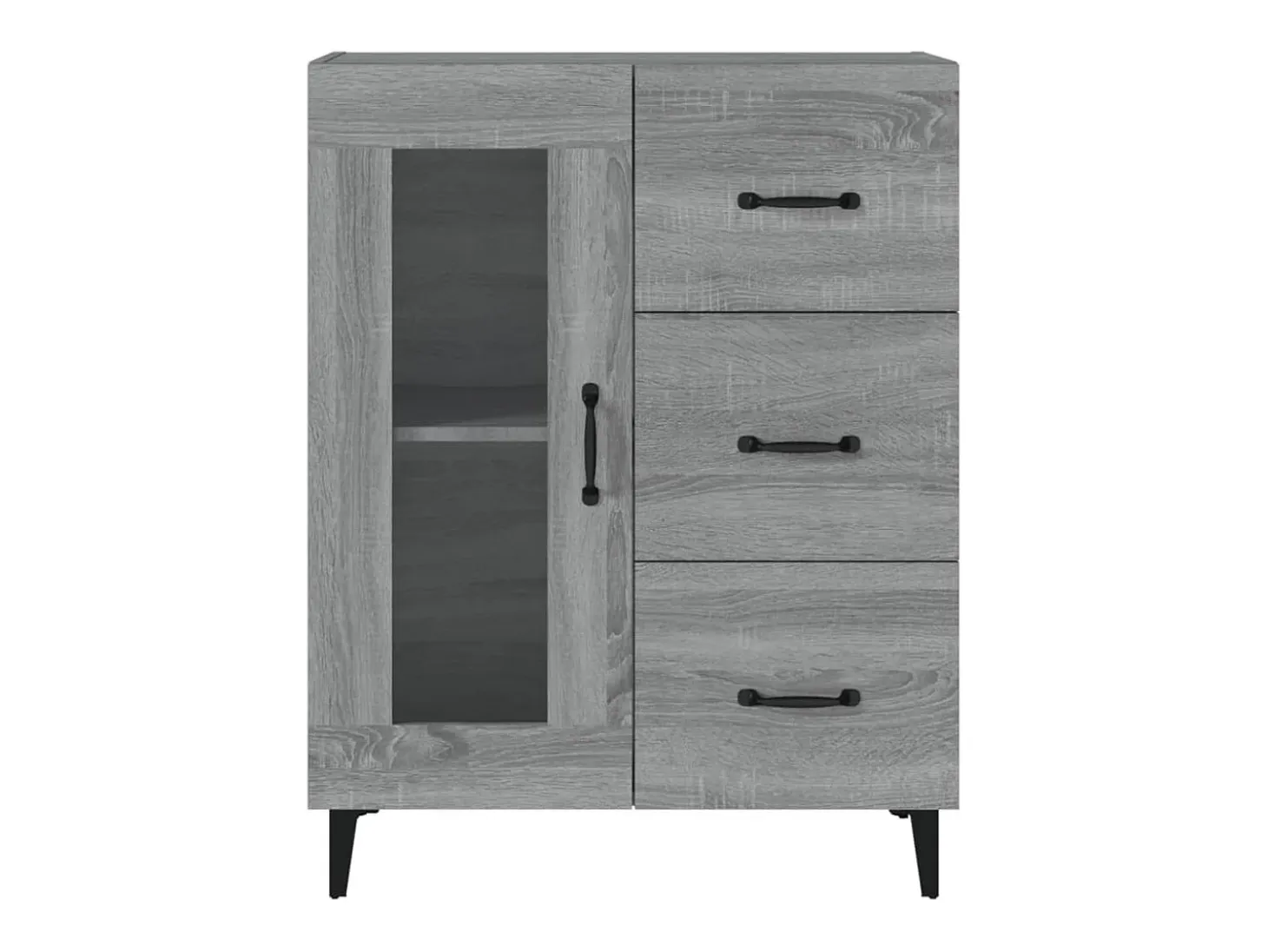 Aparador de madera de ingeniería gris Sonoma 69,5x34x90 cm