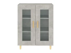 Aparador de madera de ingeniería gris hormigón 69,5x34x90 cm ES49217