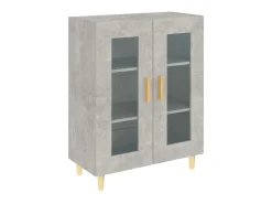 Aparador de madera de ingeniería gris hormigón 69,5x34x90 cm ES49217