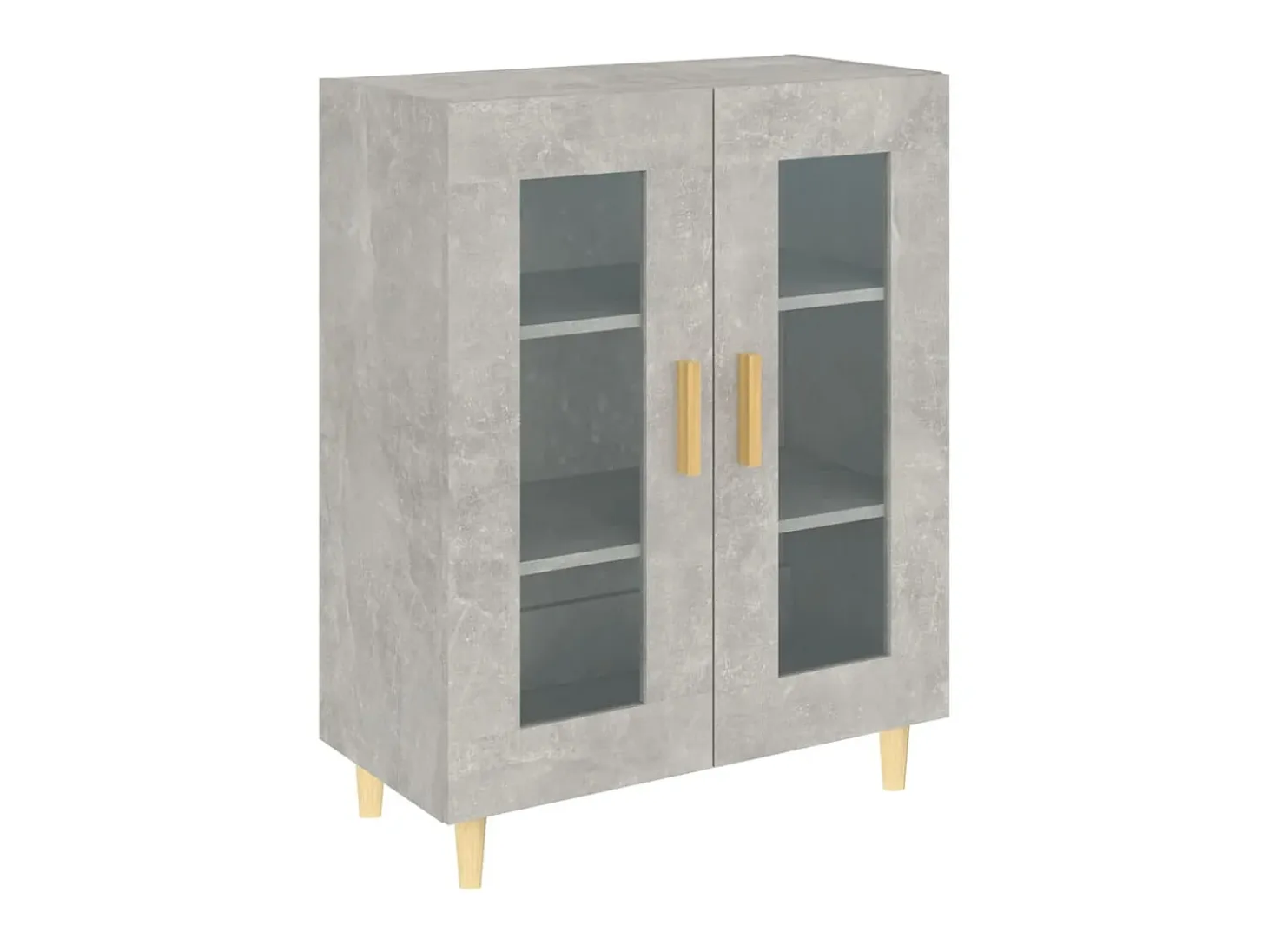Aparador de madera de ingeniería gris hormigón 69,5x34x90 cm ES49217