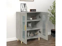 Aparador de madera de ingeniería gris hormigón 69,5x34x90 cm ES49217