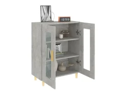 Aparador de madera de ingeniería gris hormigón 69,5x34x90 cm ES49217