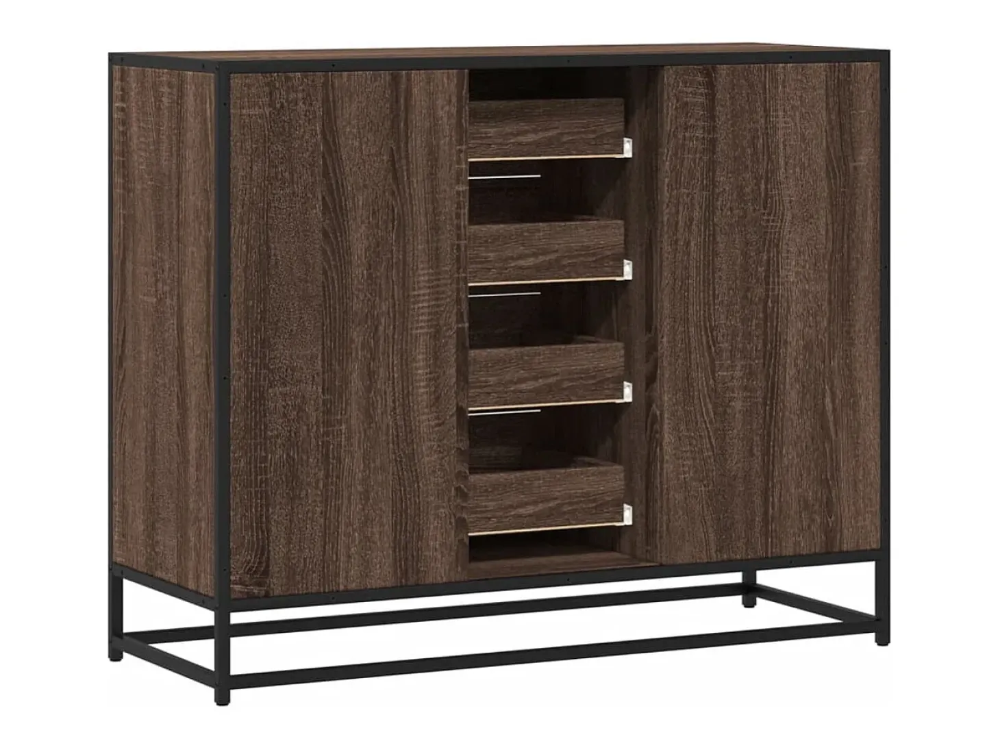 Aparador de madera de ingeniería marrón roble 92x35x76 cm