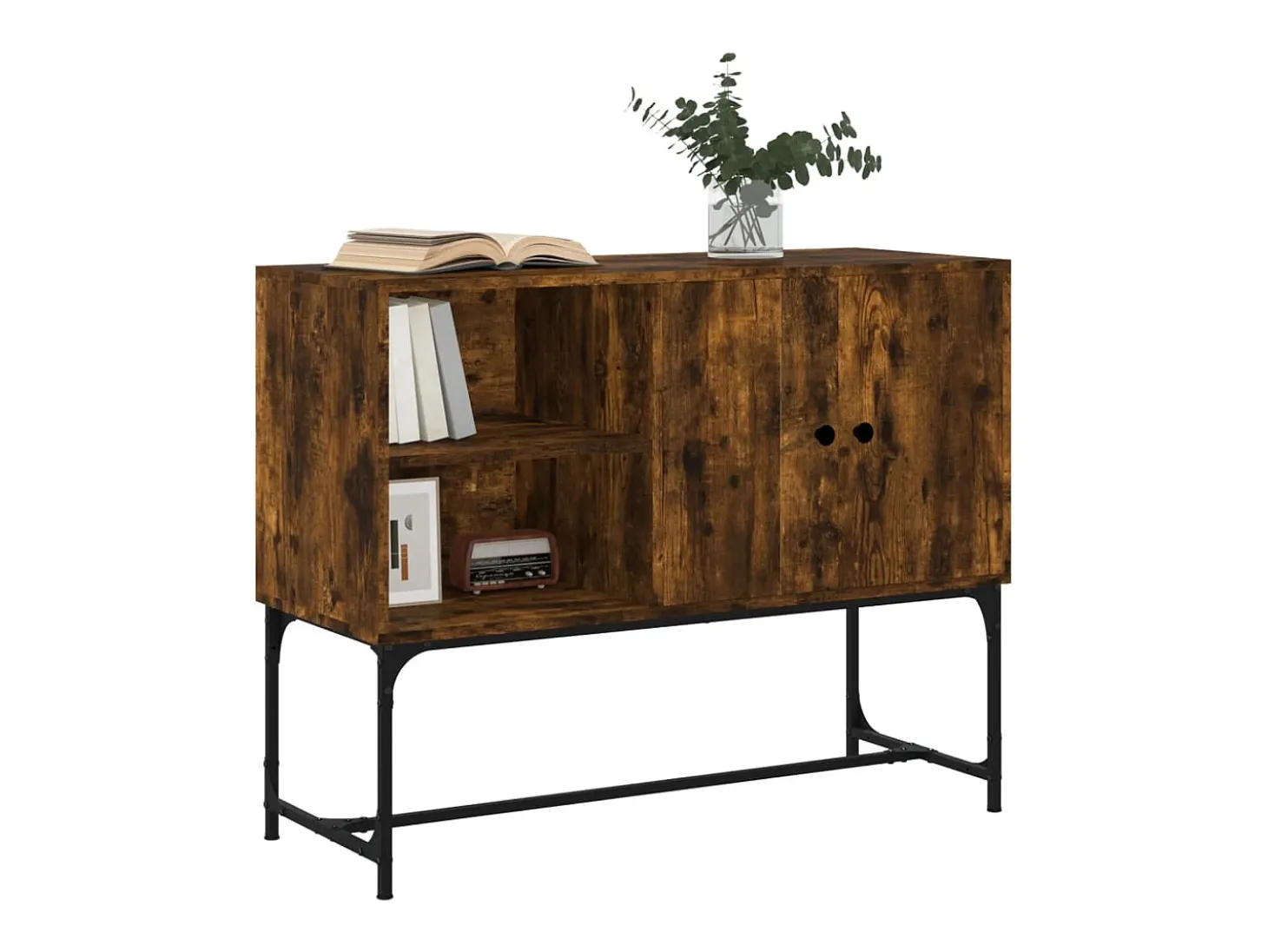 Aparador de madera de ingeniería roble ahumado 100x40x79,5 cm ES98650