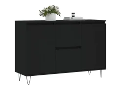 Aparador de madera de ingeniería negro 104x35x70 cm