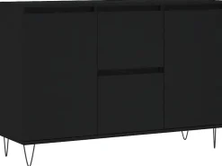 Aparador de madera de ingeniería negro 104x35x70 cm