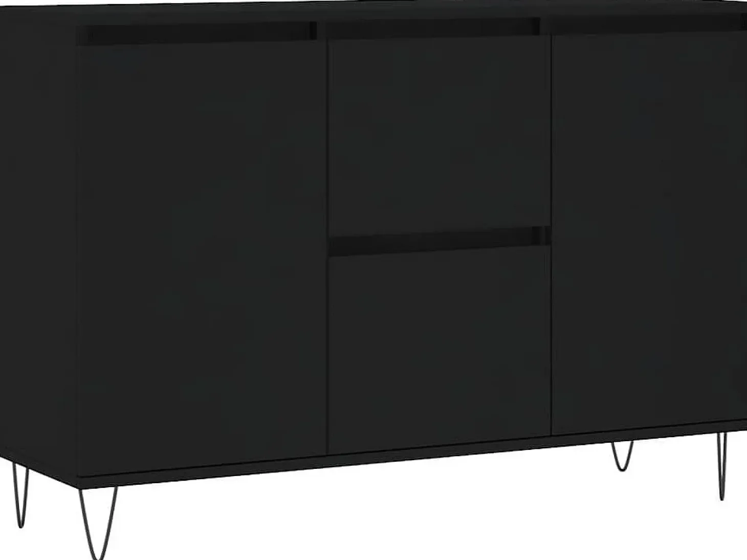 Aparador de madera de ingeniería negro 104x35x70 cm