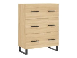 Aparador de madera de ingeniería roble Sonoma 69,5x34x90 cm ES69936