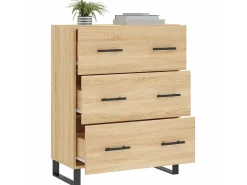 Aparador de madera de ingeniería roble Sonoma 69,5x34x90 cm ES69936