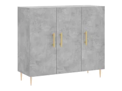 Aparador de madera de ingeniería gris hormigón 90x34x80 cm ES58957