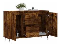Aparador de madera de ingeniería roble ahumado 101,5x35x70 cm