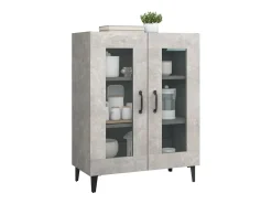 Aparador de madera de ingeniería gris hormigón 69,5x34x90 cm ES13548