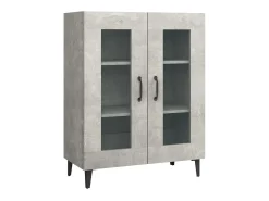 Aparador de madera de ingeniería gris hormigón 69,5x34x90 cm ES13548