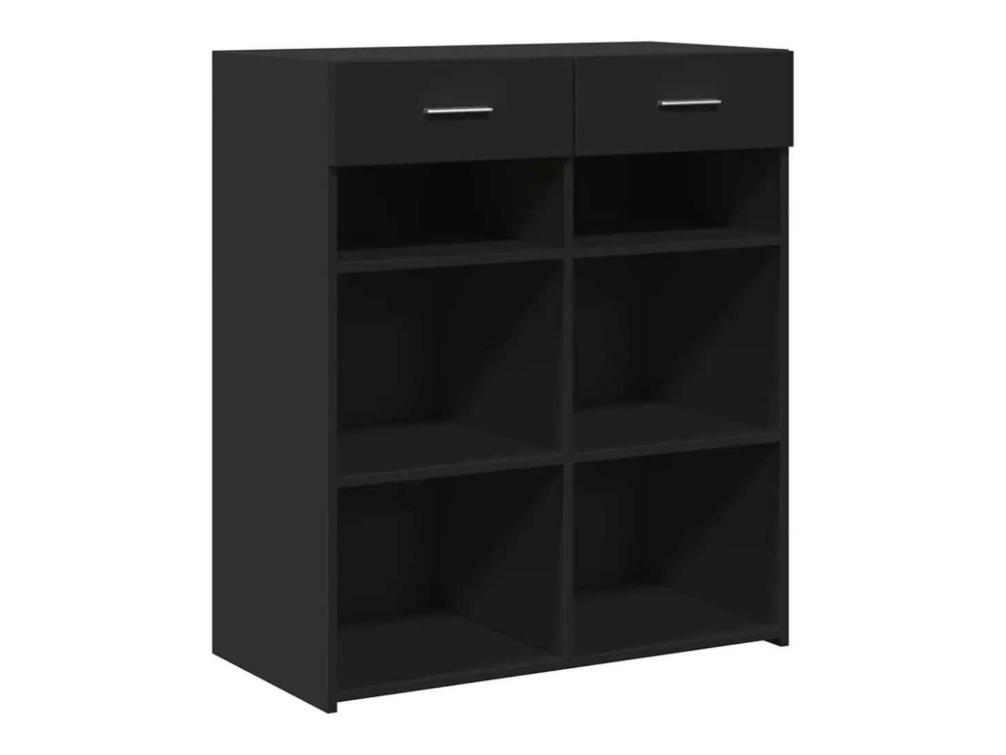 Aparador de madera de ingeniería negro 80x42,5x93 cm