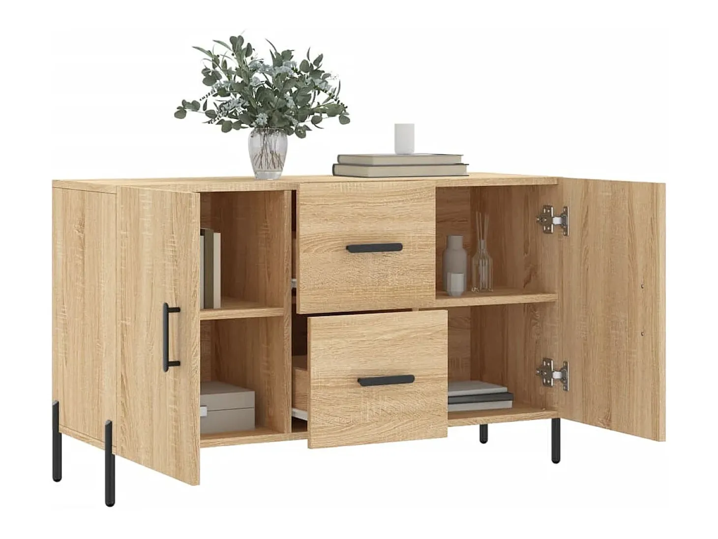 Aparador de madera de ingeniería roble Sonoma 100x36x60 cm