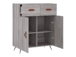 Aparador de madera de ingeniería gris Sonoma 69,5x34x90 cm