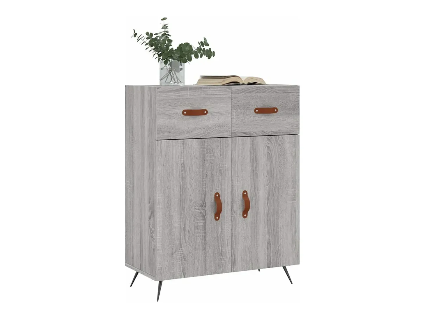 Aparador de madera de ingeniería gris Sonoma 69,5x34x90 cm
