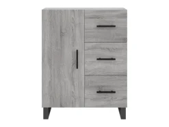 Aparador de madera de ingeniería gris Sonoma 69,5x34x90 cm ES91167