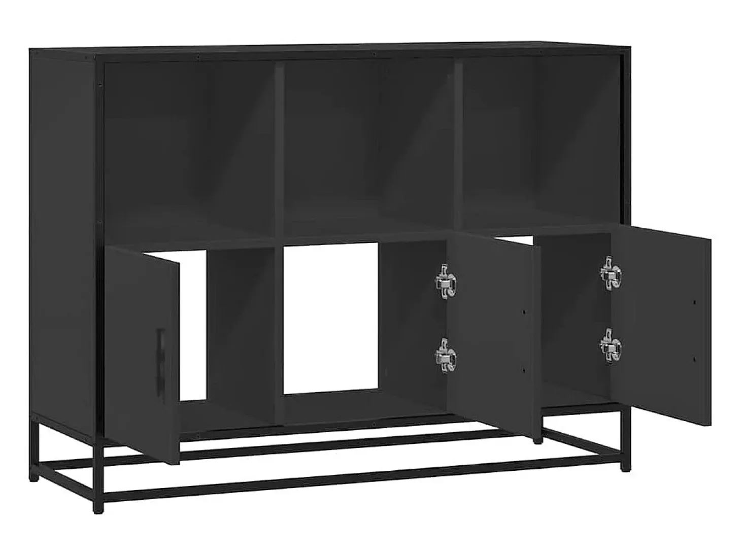 Aparador de madera de ingeniería negro 100x35x76 cm