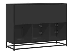 Aparador de madera de ingeniería negro 100x35x76 cm