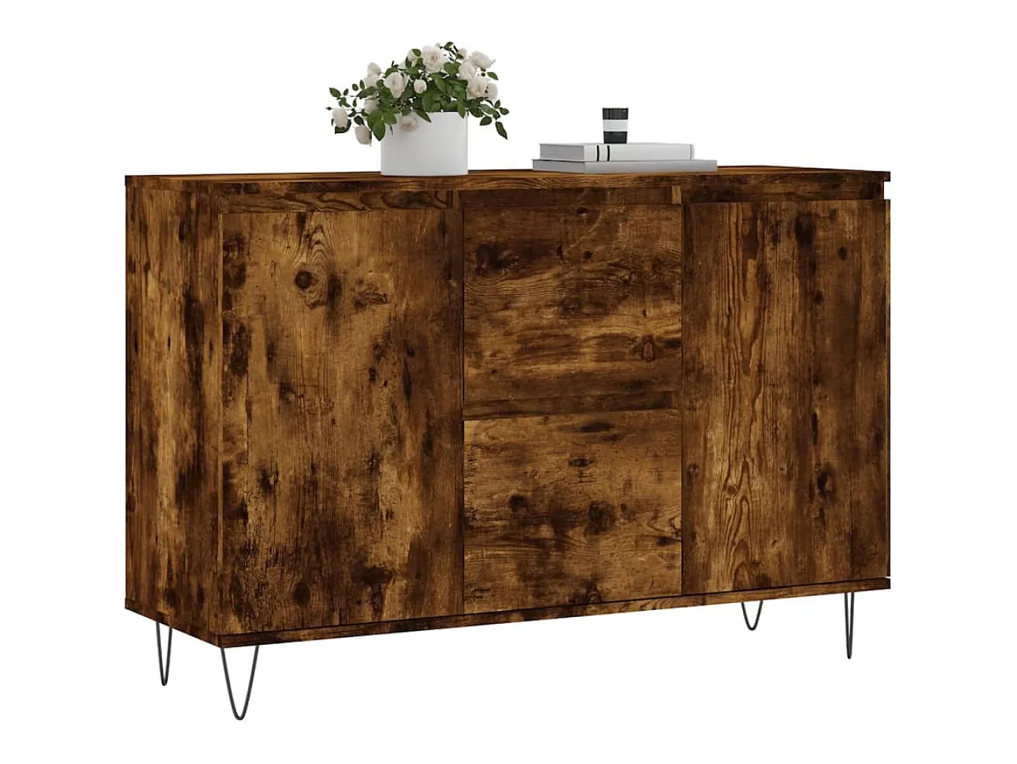 Aparador de madera de ingeniería roble ahumado 104x35x70 cm