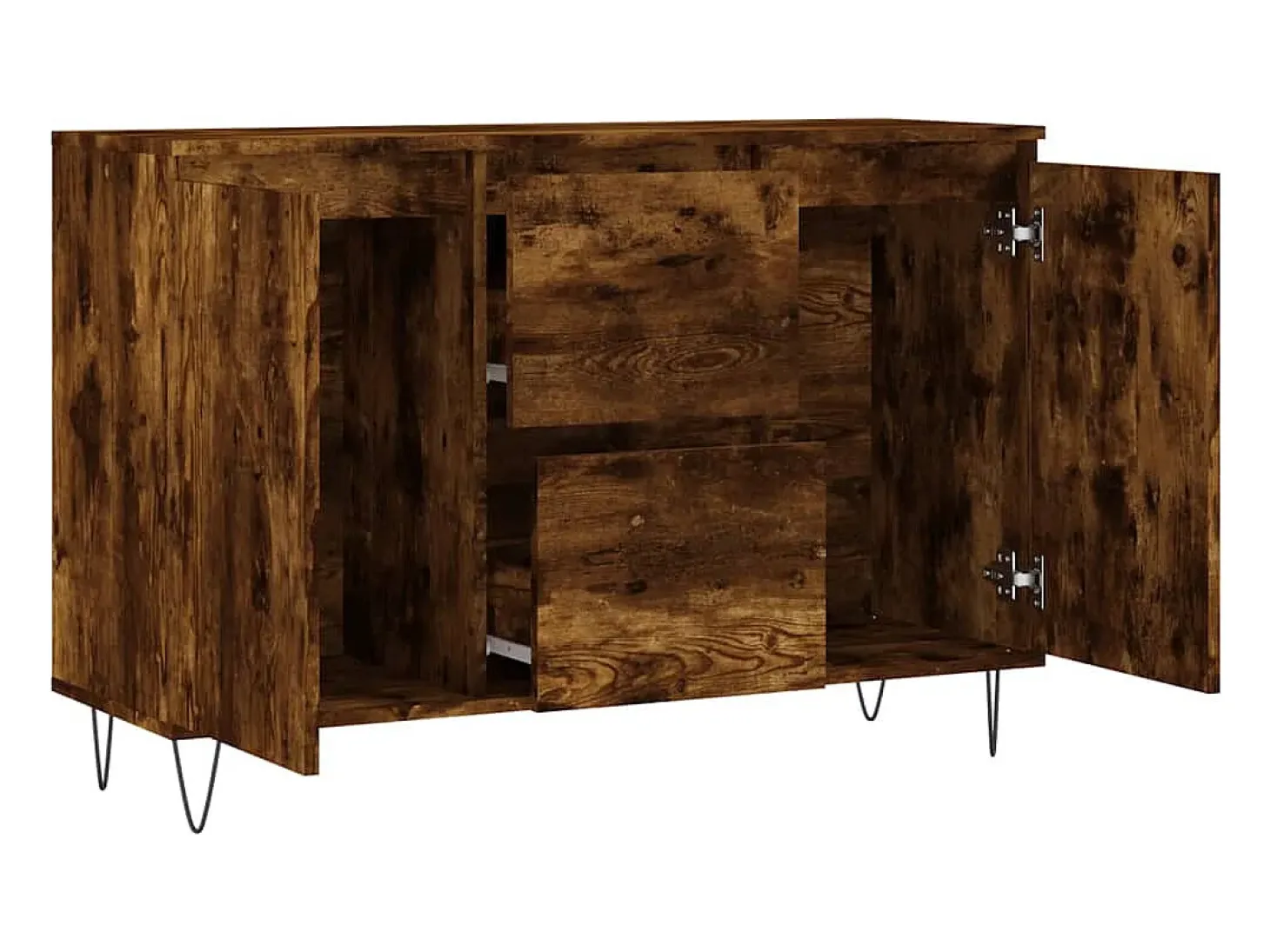 Aparador de madera de ingeniería roble ahumado 104x35x70 cm