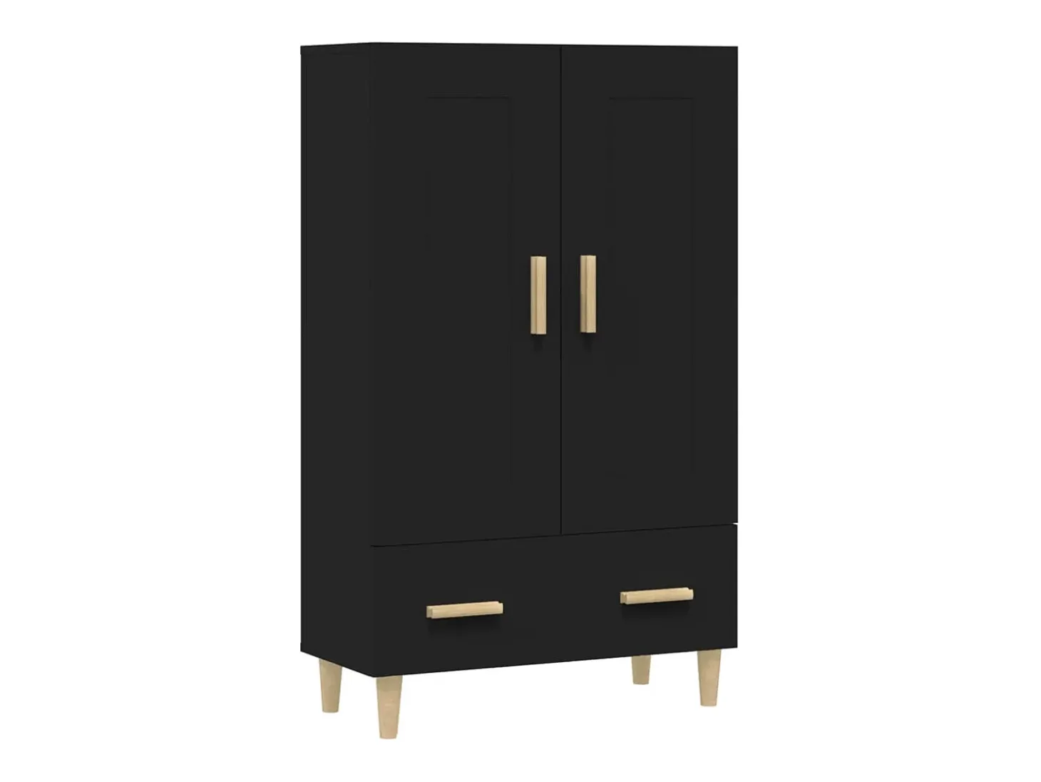Aparador de madera de ingeniería negro 70x31x115 cm
