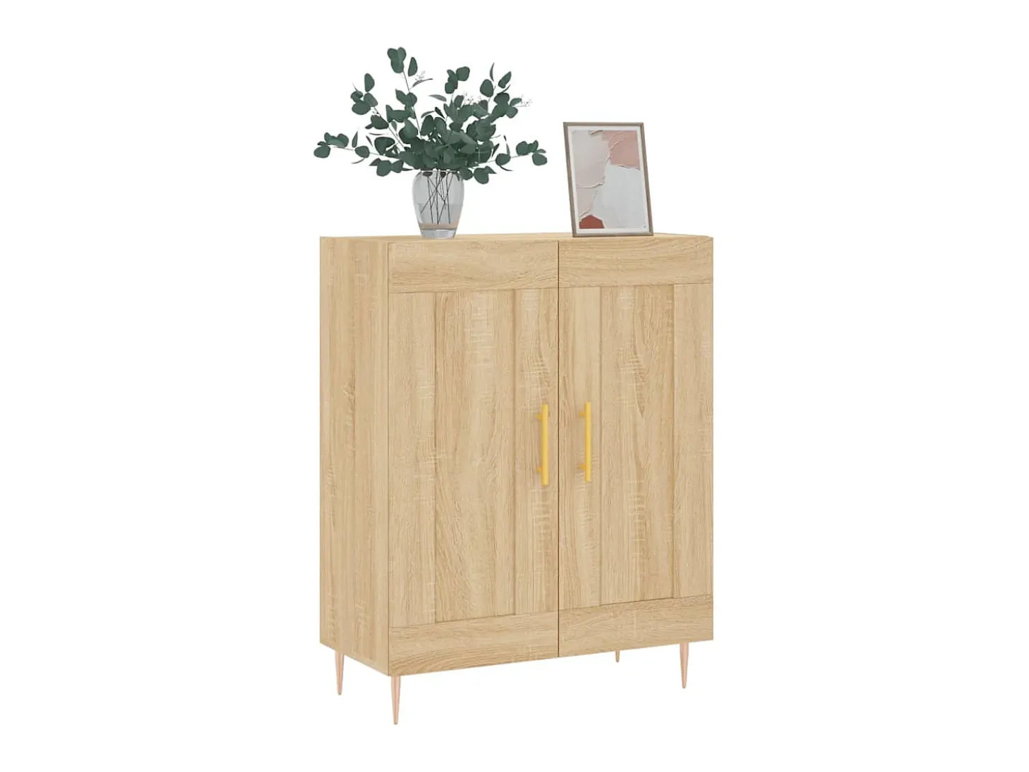 Aparador de madera de ingeniería roble Sonoma 69,5x34x90 cm ES35696