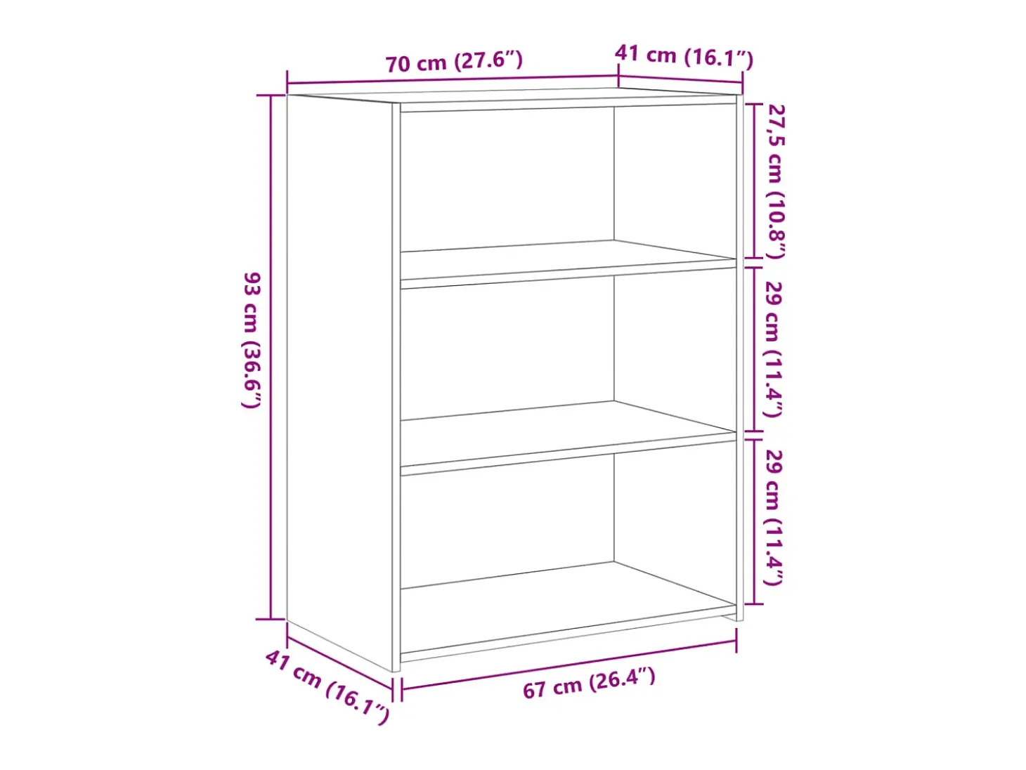 Aparador de madera de ingeniería gris Sonoma 70x41x93 cm