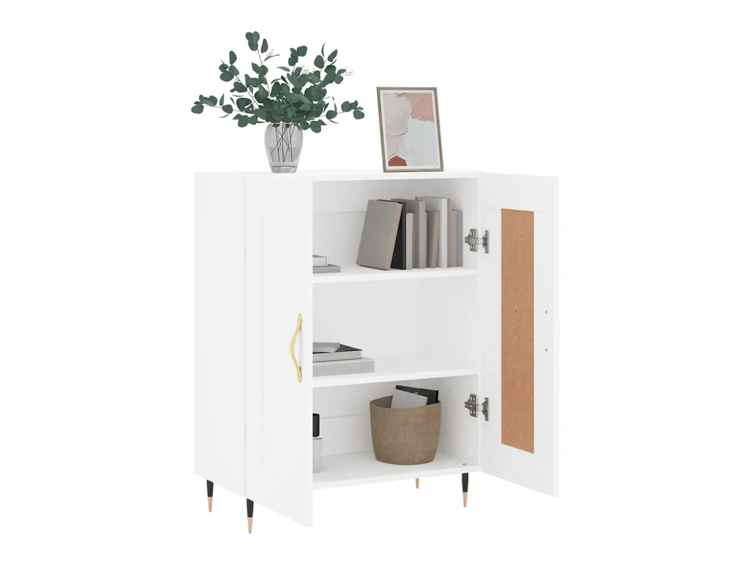 Aparador de madera de ingeniería blanco 69,5x34x90 cm